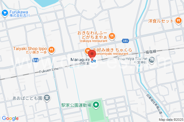 万能倉メンズエステの地図です。map of Managura station where spa and massage salons are located
