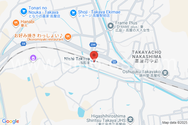 西高屋メンズエステの地図です。map of Nishi-Takaya station where spa and massage salons are located