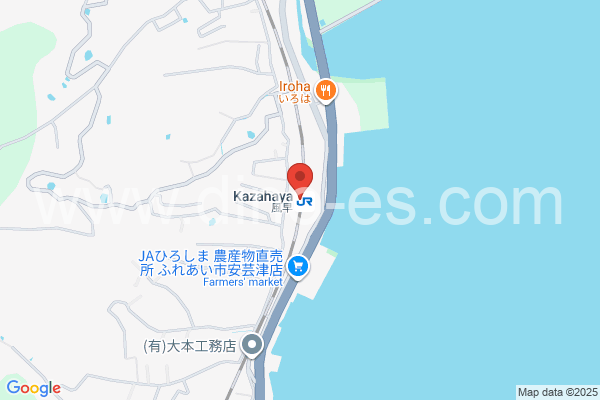 風早メンズエステの地図です。map of Kazahaya station where spa and massage salons are located