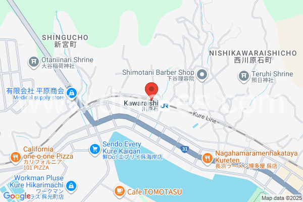 川原石メンズエステの地図です。map of Kawaraishi station where spa and massage salons are located