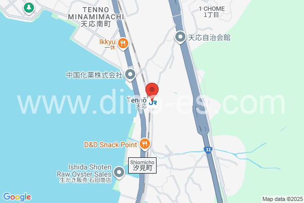 天応メンズエステの地図です。map of Tennō station where spa and massage salons are located
