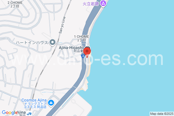 阿品東メンズエステの地図です。map of Ajinahigashi station where spa and massage salons are located
