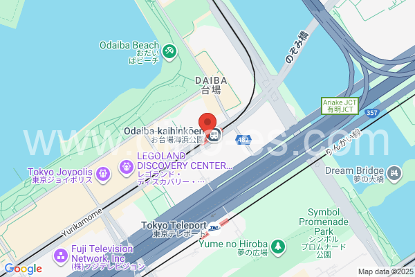 お台場海浜公園メンズエステの地図です。map of Odaiba-kaihinkōen station where spa and massage salons are located