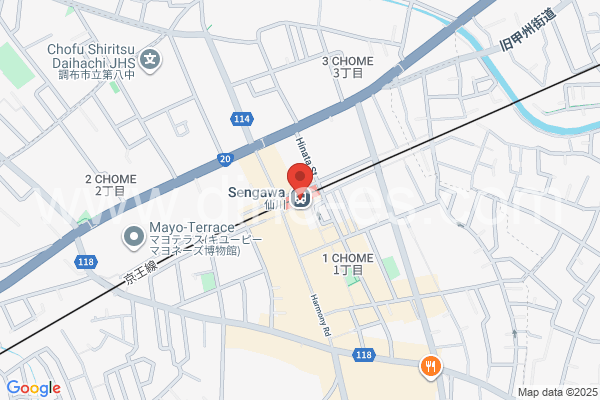 仙川メンズエステの地図です。map of Sengawa station where spa and massage salons are located