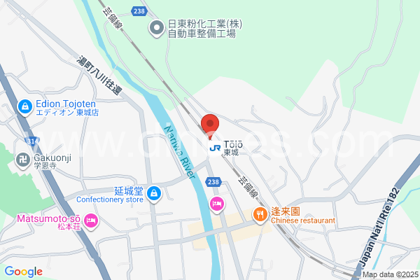 東城メンズエステの地図です。map of Tōjō station where spa and massage salons are located