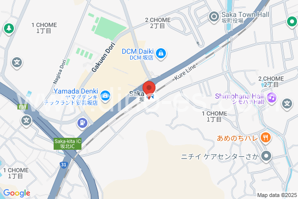 坂メンズエステの地図です。map of Saka station where spa and massage salons are located