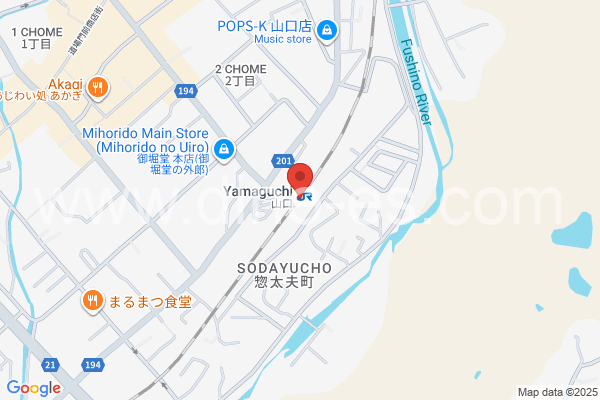 山口(山口)メンズエステの地図です。map of Yamaguchi station where spa and massage salons are located