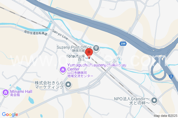 四辻メンズエステの地図です。map of Yotsutsuji station where spa and massage salons are located