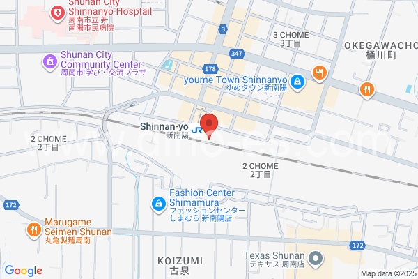 新南陽メンズエステの地図です。map of Shin-Nanyō station where spa and massage salons are located