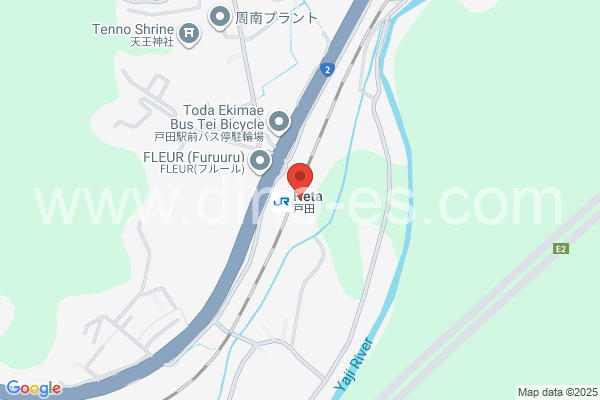 戸田(山口)メンズエステの地図です。map of Heta station where spa and massage salons are located