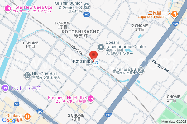 琴芝メンズエステの地図です。map of Kotoshiba station where spa and massage salons are located