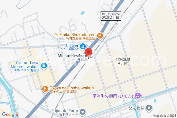 南岩国メンズエステの地図です。map of Minami-Iwakuni station where spa and massage salons are located