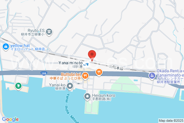 柳井港メンズエステの地図です。map of Yanaiminato station where spa and massage salons are located