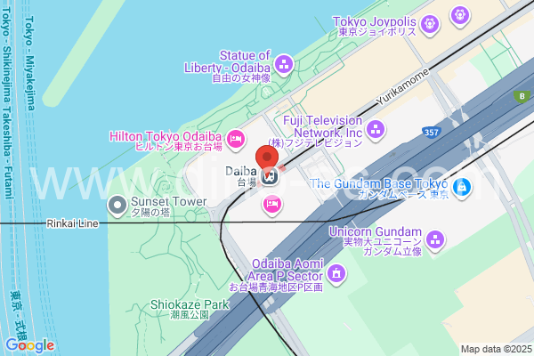 台場メンズエステの地図です。map of Daiba station where spa and massage salons are located