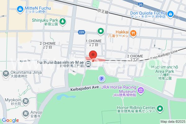 府中競馬正門前メンズエステの地図です。map of Fuchūkeiba-Seimon-mae station where spa and massage salons are located