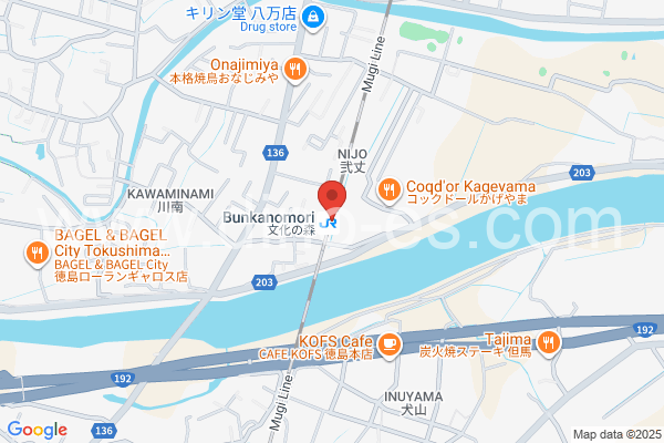 文化の森メンズエステの地図です。map of Bunkanomori station where spa and massage salons are located