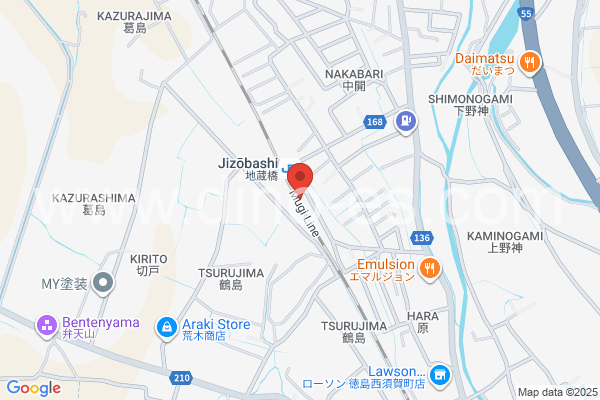 地蔵橋メンズエステの地図です。map of Jizōbashi station where spa and massage salons are located