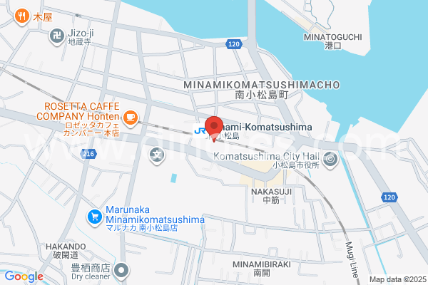 南小松島メンズエステの地図です。map of Minami-Komatsushima station where spa and massage salons are located
