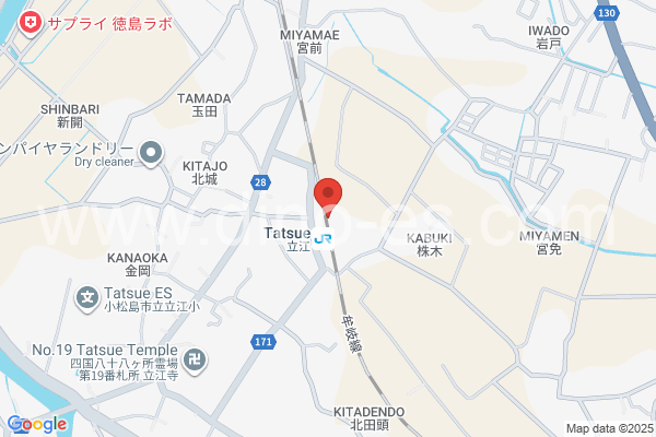 立江メンズエステの地図です。map of Tatsue station where spa and massage salons are located