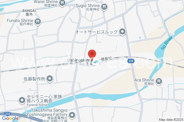 牛島メンズエステの地図です。map of Ushinoshima station where spa and massage salons are located