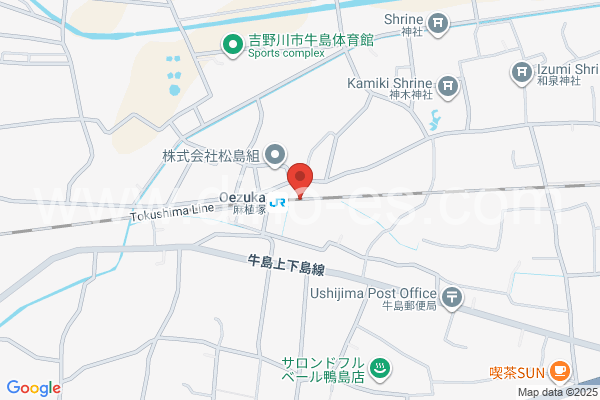 麻植塚メンズエステの地図です。map of Oezuka station where spa and massage salons are located