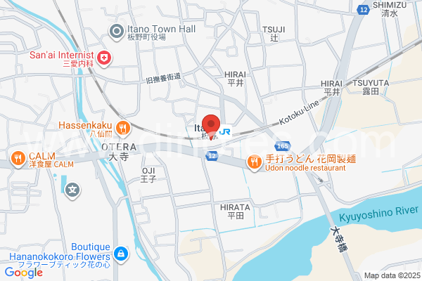 板野メンズエステの地図です。map of Itano station where spa and massage salons are located