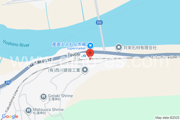 江口メンズエステの地図です。map of Eguchi station where spa and massage salons are located
