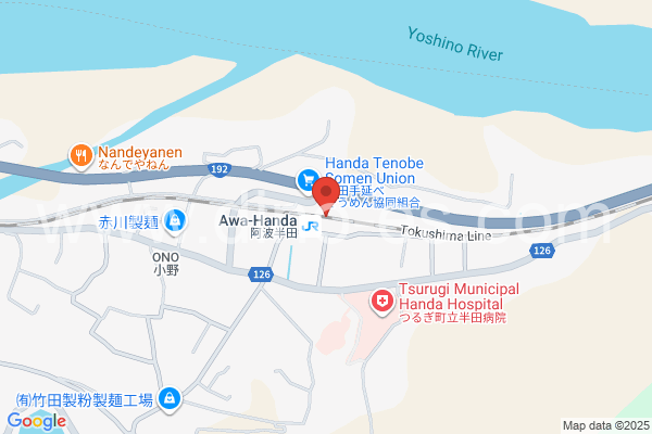 阿波半田メンズエステの地図です。map of Awa-Handa station where spa and massage salons are located