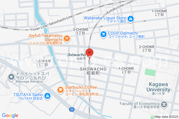 昭和町(香川)メンズエステの地図です。map of Shōwachō station where spa and massage salons are located