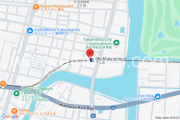 沖松島メンズエステの地図です。map of Okimatsushima station where spa and massage salons are located