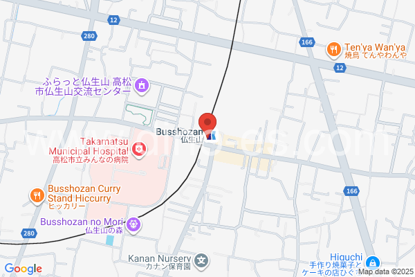 仏生山メンズエステの地図です。map of Busshōzan station where spa and massage salons are located