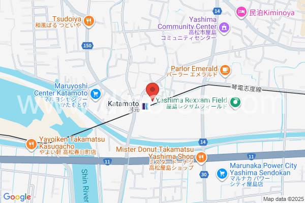 潟元メンズエステの地図です。map of Katamoto station where spa and massage salons are located