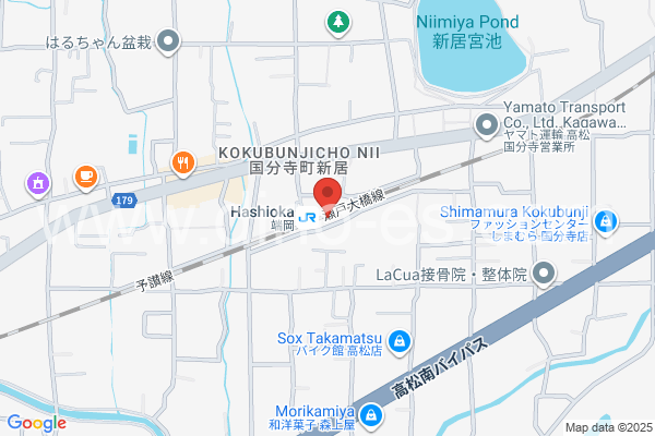 端岡メンズエステの地図です。map of Hashioka station where spa and massage salons are located