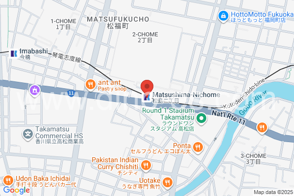 松島二丁目メンズエステの地図です。map of Matsushima-Nichōme station where spa and massage salons are located