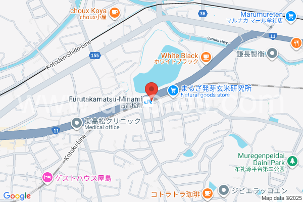 古高松南メンズエステの地図です。map of Furutakamatsu-Minami station where spa and massage salons are located