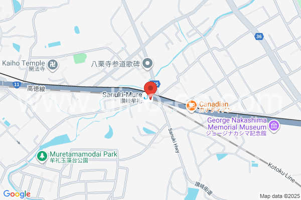 讃岐牟礼メンズエステの地図です。map of Sanuki-Mure station where spa and massage salons are located