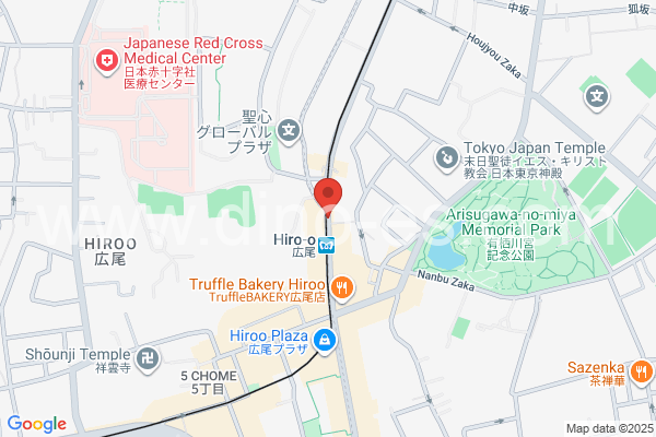 広尾メンズエステの地図です。map of Hirō station where spa and massage salons are located