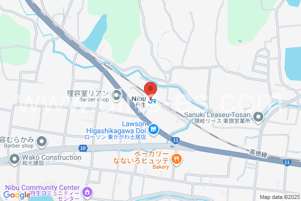 丹生メンズエステの地図です。map of Nibu station where spa and massage salons are located