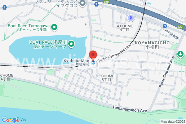 競艇場前メンズエステの地図です。map of Kyōteijō-mae station where spa and massage salons are located