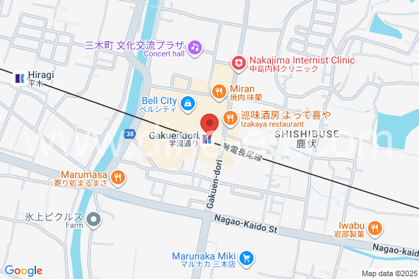 学園通りメンズエステの地図です。map of Gakuen-dōri station where spa and massage salons are located