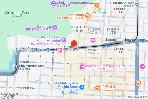 大街道メンズエステの地図です。map of Ōkaidō station where spa and massage salons are located