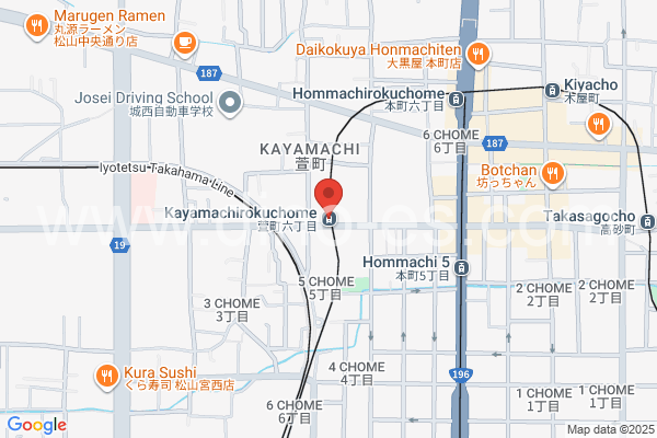 萱町６丁目メンズエステの地図です。map of Kayamachi Roku-chōme station where spa and massage salons are located