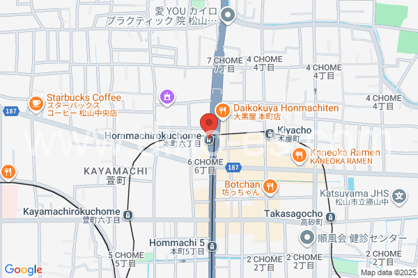 本町６丁目メンズエステの地図です。map of Honmachi Roku-chōme station where spa and massage salons are located
