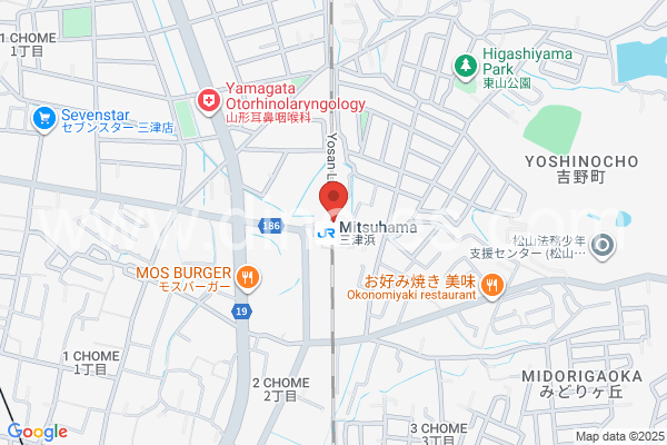 三津浜メンズエステの地図です。map of Mitsuhama station where spa and massage salons are located