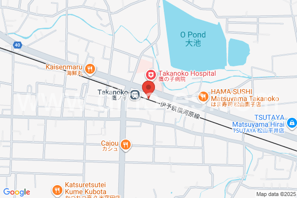 鷹ノ子メンズエステの地図です。map of Takanoko station where spa and massage salons are located