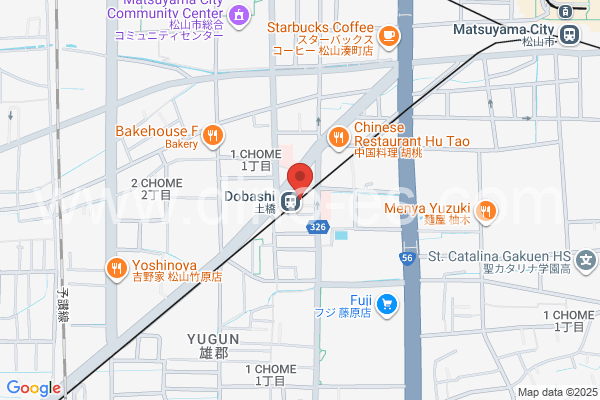 土橋(愛媛)メンズエステの地図です。map of Tsuchihashi station where spa and massage salons are located