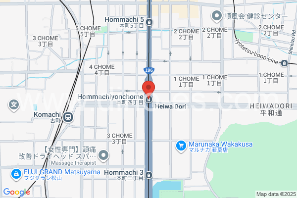 本町４丁目メンズエステの地図です。map of Honmachi Yon-chōme station where spa and massage salons are located