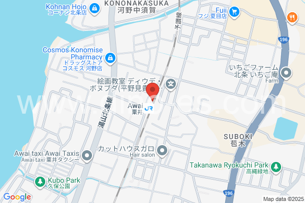 粟井メンズエステの地図です。map of Awai station where spa and massage salons are located