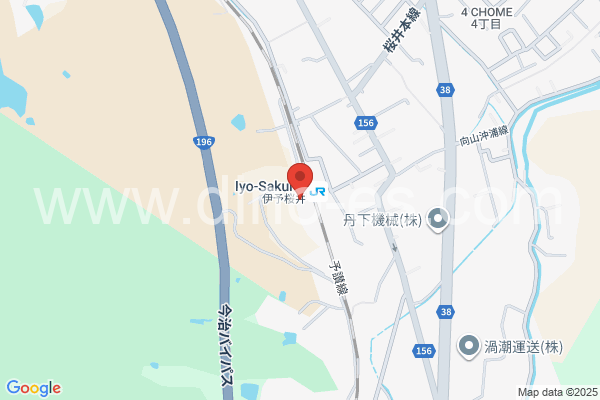 伊予桜井メンズエステの地図です。map of Iyo-Sakurai station where spa and massage salons are located