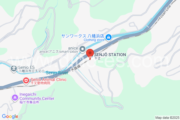 千丈メンズエステの地図です。map of Senjō station where spa and massage salons are located
